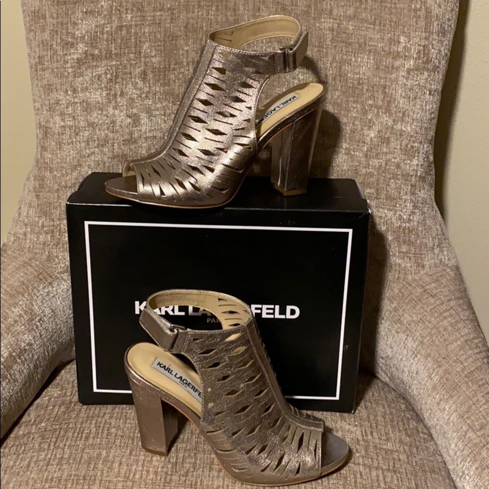 Karl Legerfeld Gold Heels